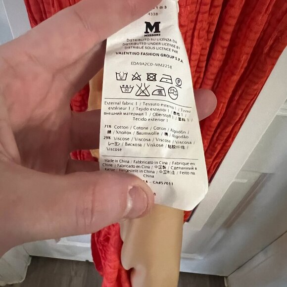 801 MISSONI Runway Knitted/Crochet Coral Lined Long Dress Size US 8 Color Orange - Picture 10 of 10